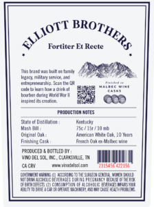 Icon of Elliott Brothers Back Label