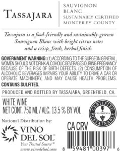 Icon of Sauvignon Blanc Back Label