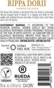 Icon of Verdejo Back Label