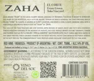 Icon of El Corte Back Label