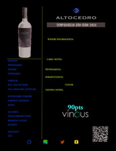 Icon of Tech AltocedroTempranilloAnoCero 2024