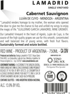 Icon of Cabernet Sauvignon Back Label
