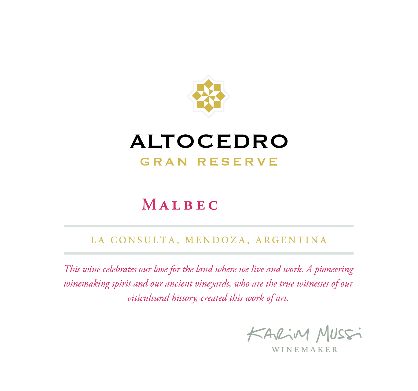 Malbec Gran Reserva Front Label