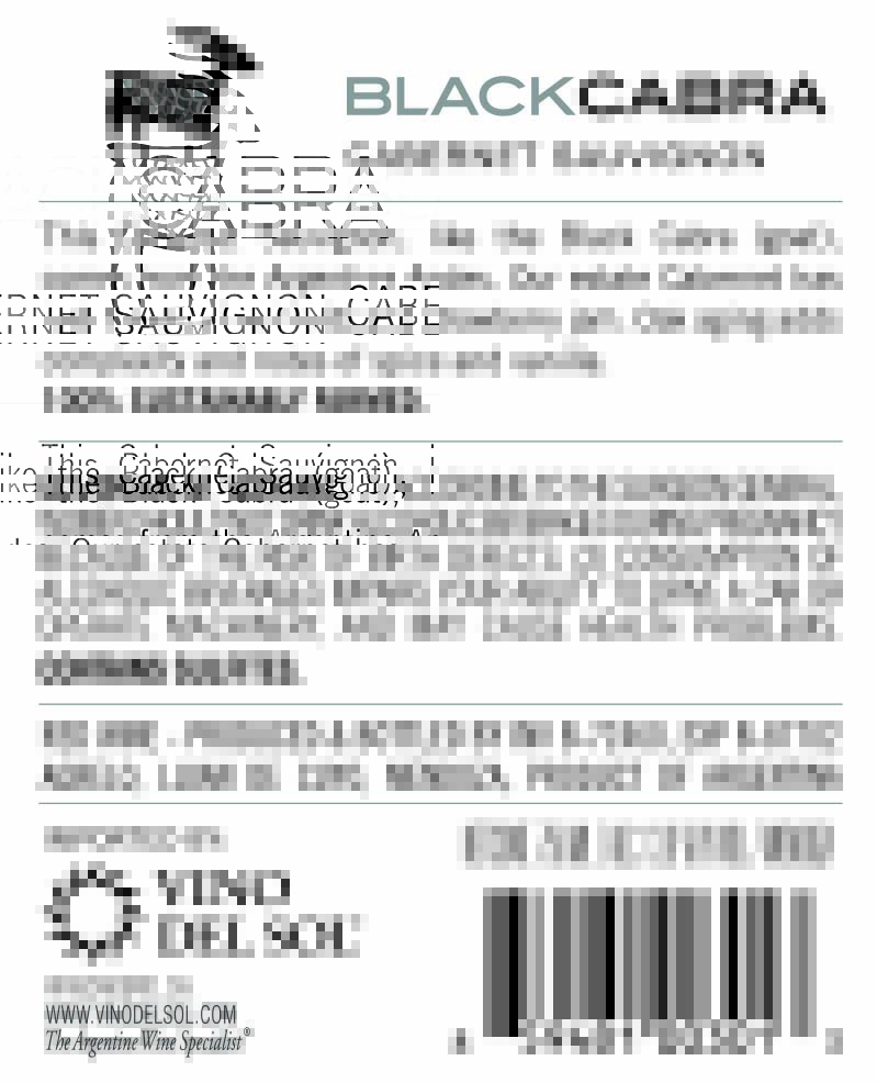 Cabernet Sauvignon Label Back