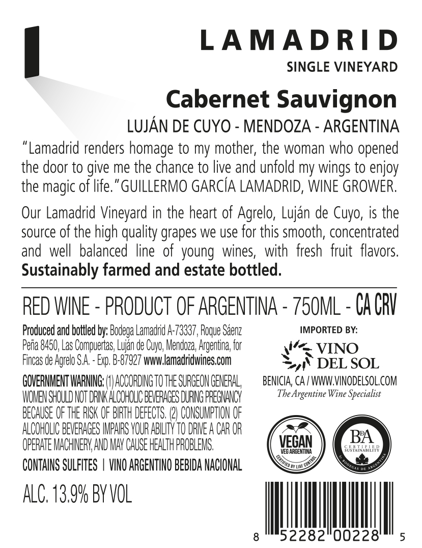 Cabernet Sauvignon Back Label
