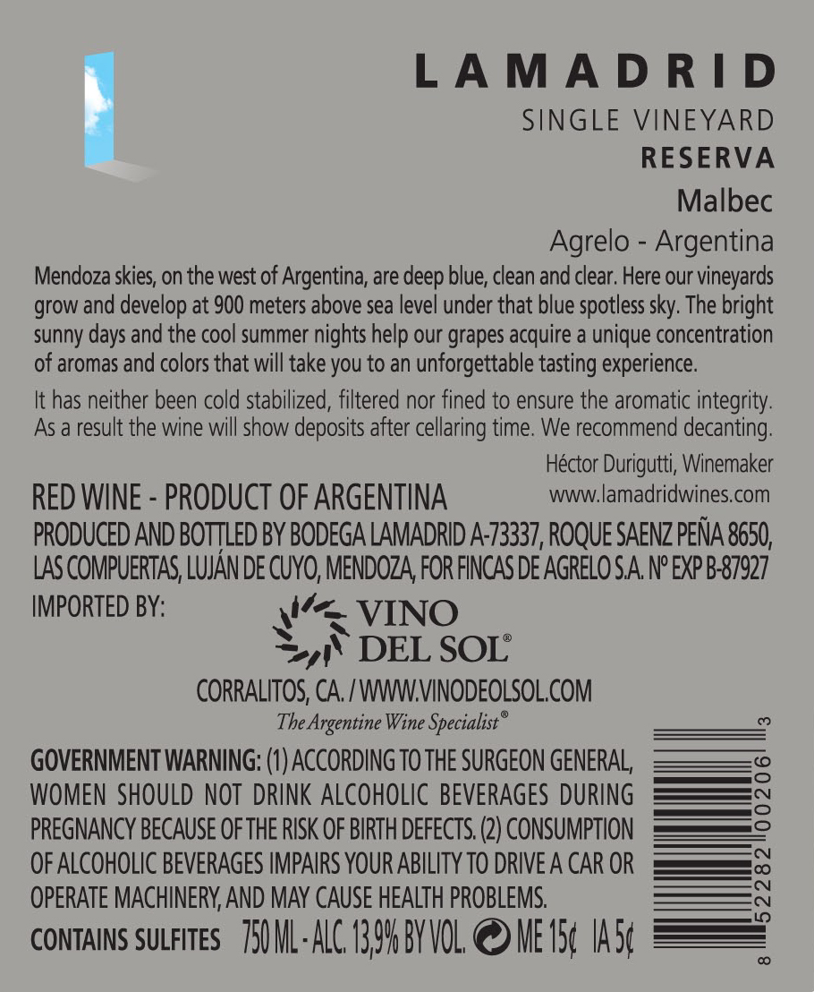 Malbec Reserva Back Label