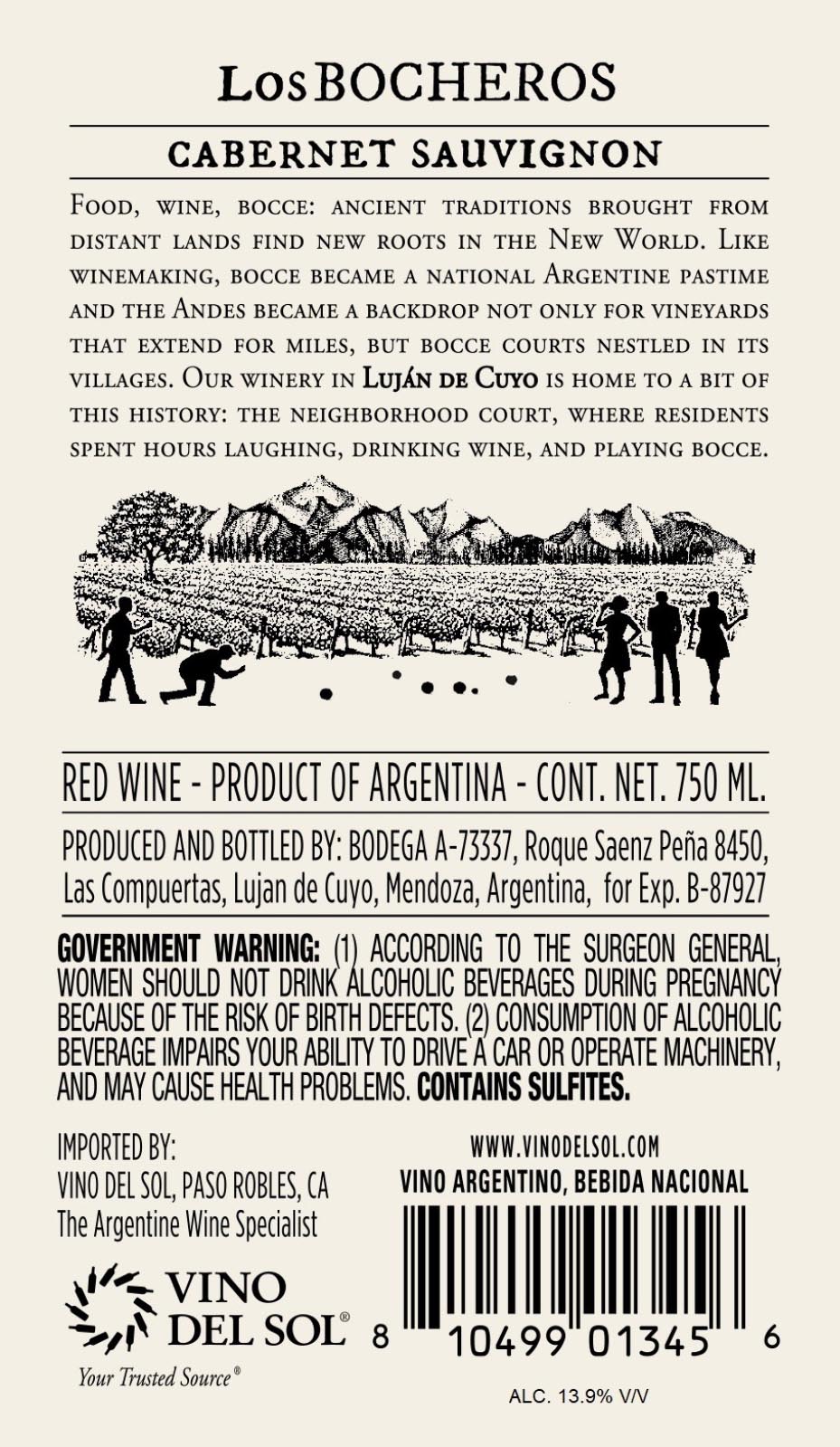 Cabernet Sauvignon Back Label