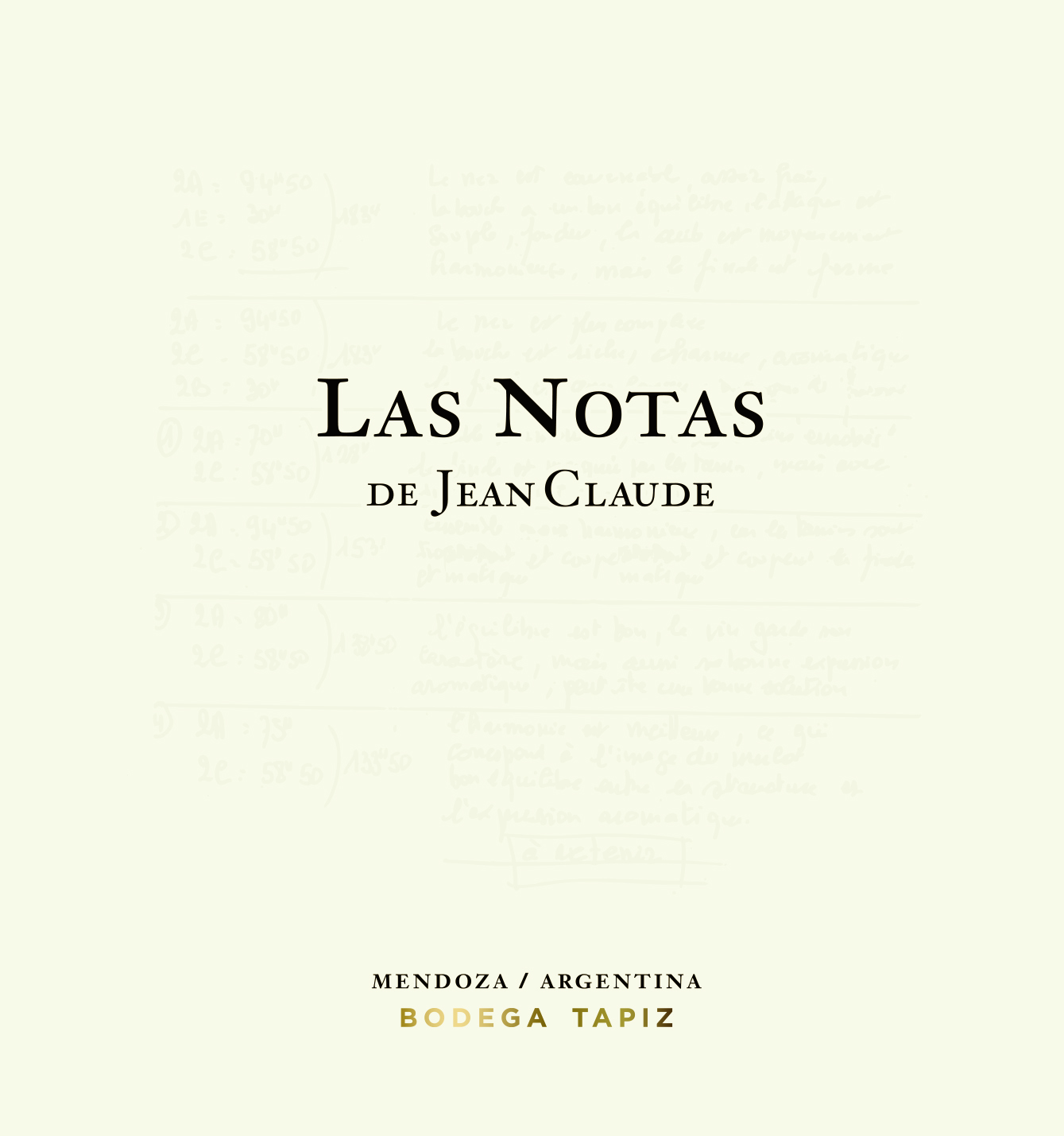 Las Notas De Jean Claude Front Label