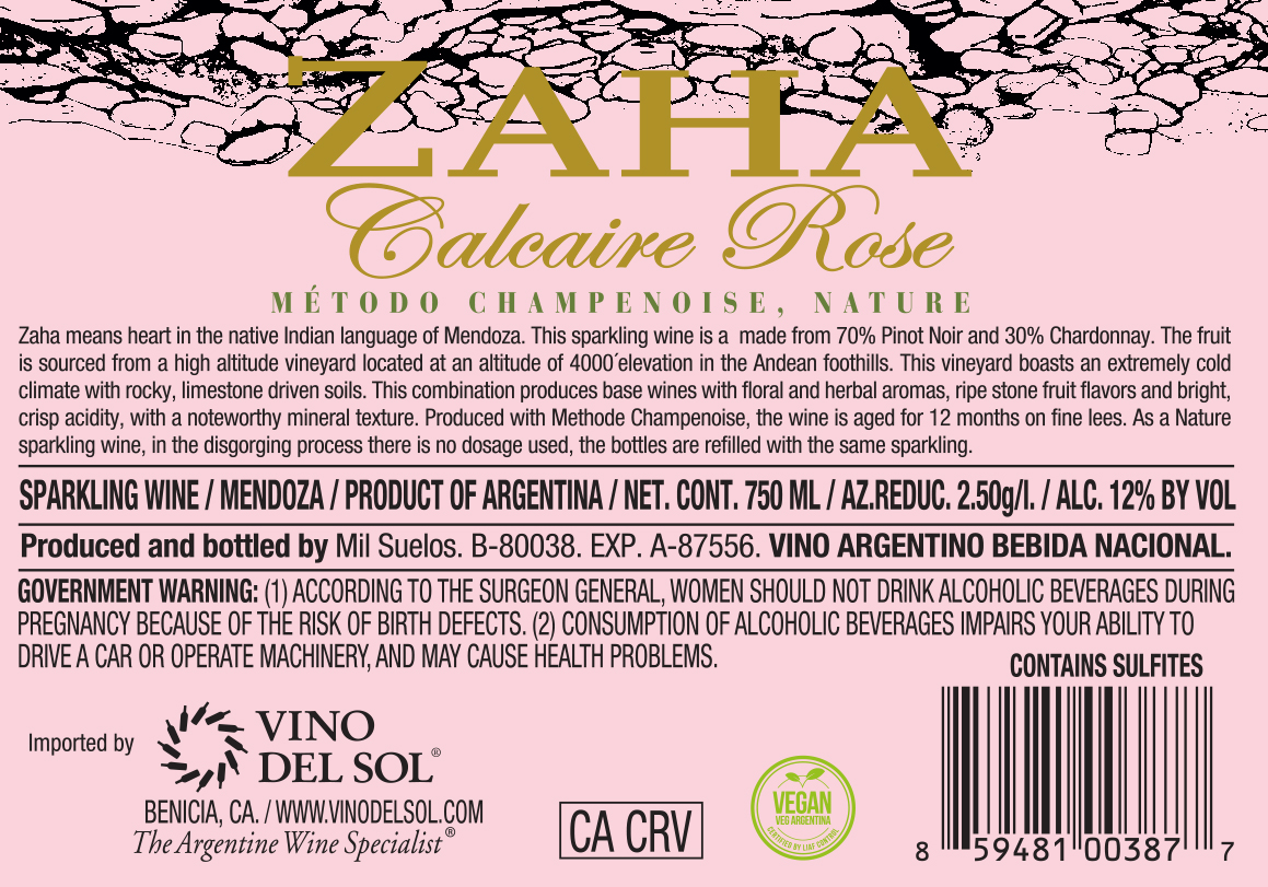 Sparkling Rose Back Label