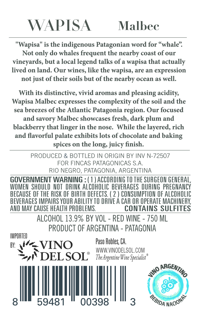 Malbec Back Label