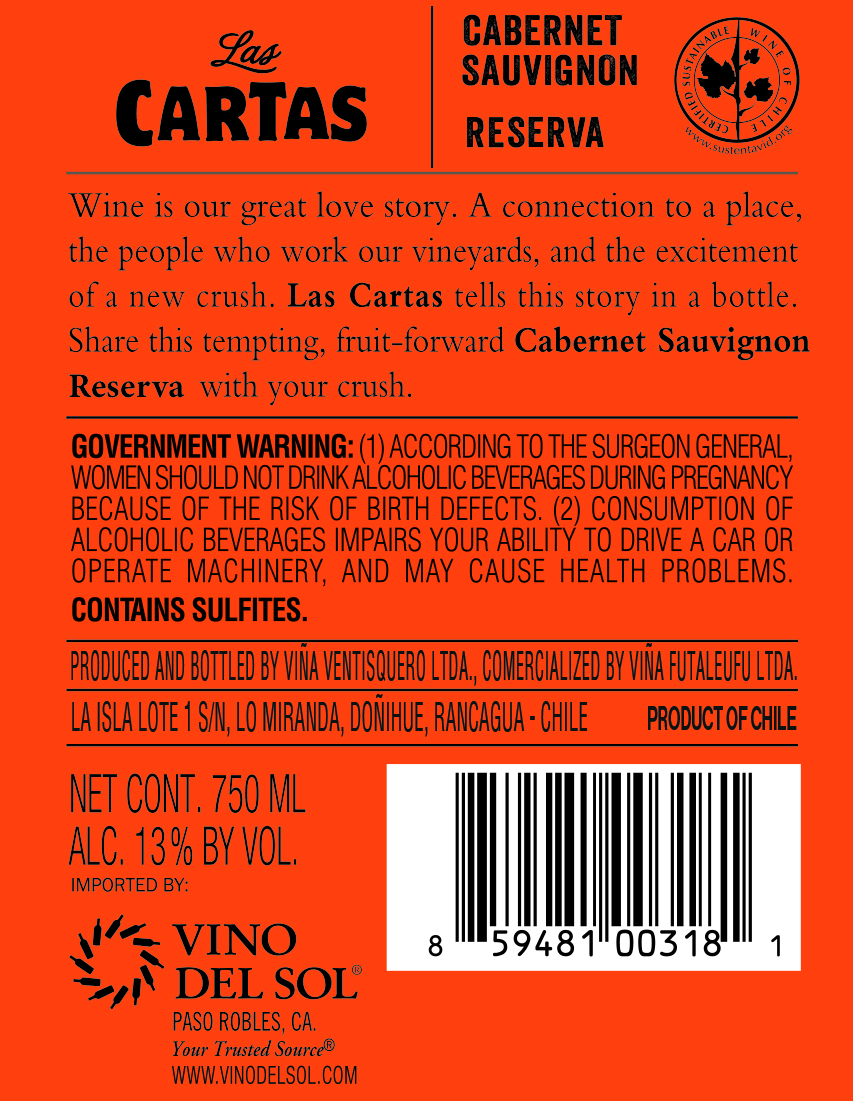 Cabernet Sauvignon Back Label